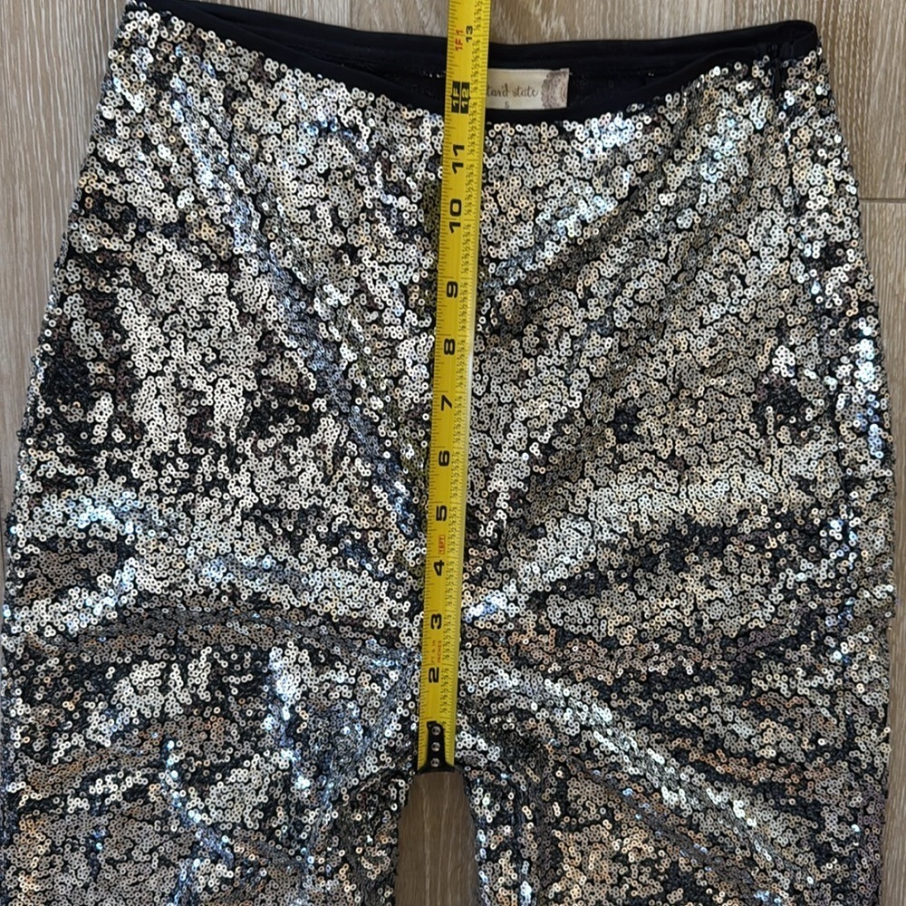 Altar'd State Black and Silver Sequin Pants S - Picture 6 of 10